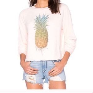 Wildfox Pineapple sweatshirt- Light Pink